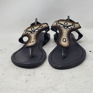 Cklass Black Synthetic Embellished Slingback Buckl